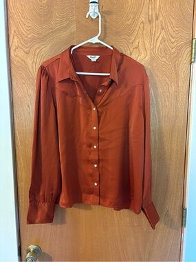 Vintage Wrangler Rust Pearl Snap Blouse